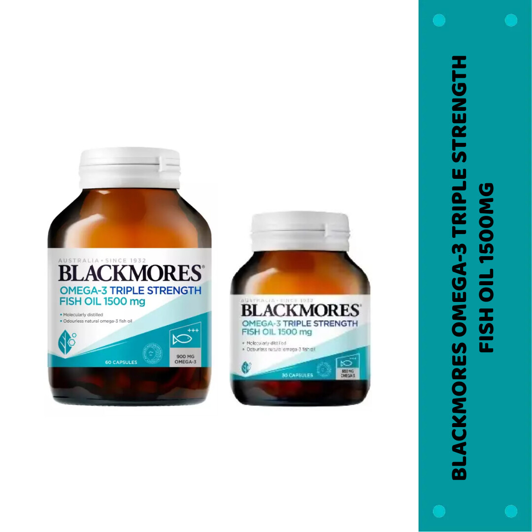 BLACKMORES OMEGA-3 TRIPLE STRENGTH FISH OIL 1500MG 30'S/60'S | Lazada