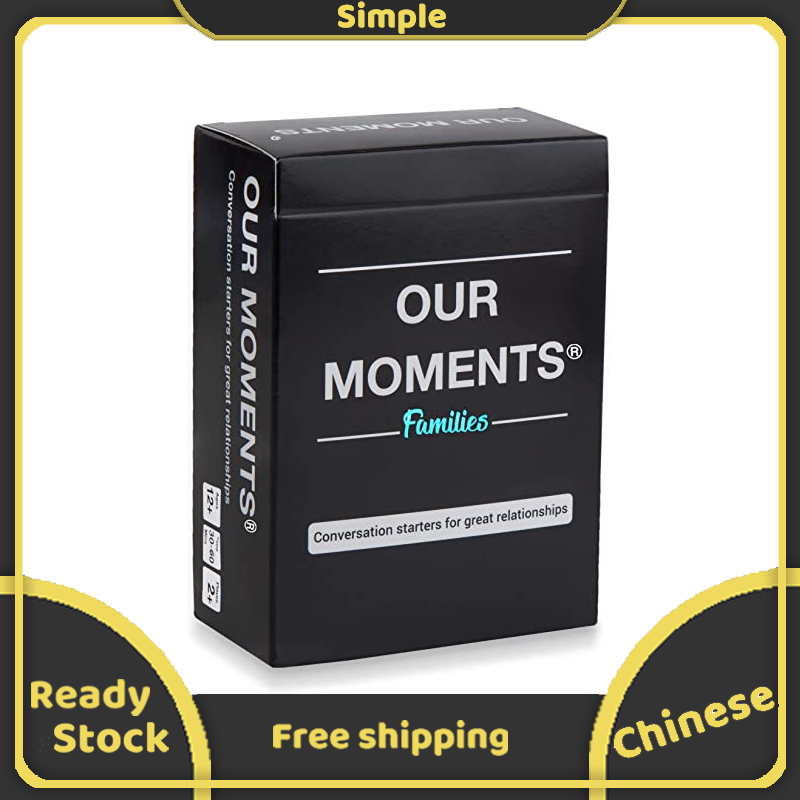 OUR MOMENTS Families: 100 Thought Provoking Conversation Starters for Great Parent-Child Relationship Building - Fun Car Travel, Road Trip & Home Card Questions Game for Healthy Loving Family Game