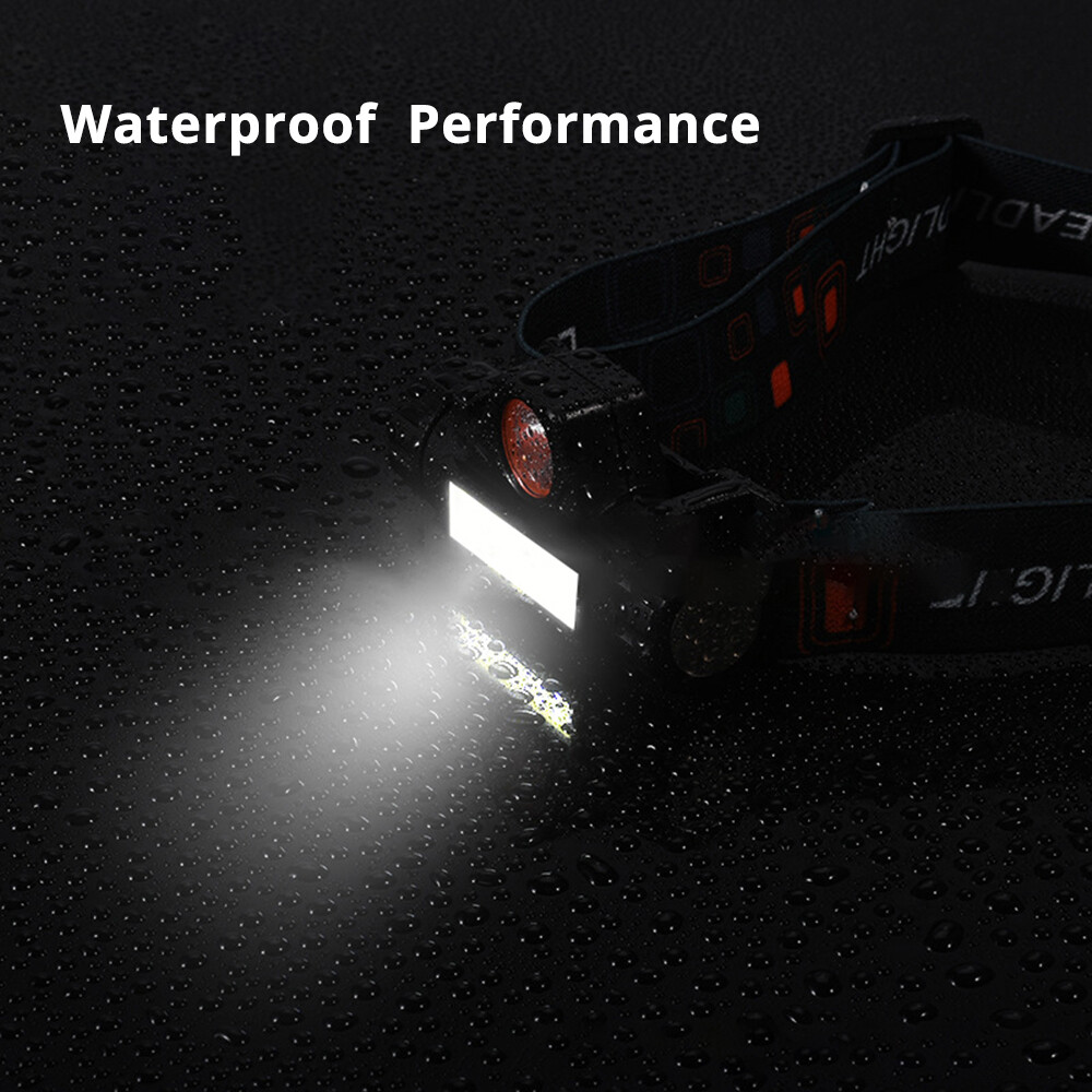 JOBOOS Waterproof LED Headlamp COB Work Light 2 Light Modes with Magnet USB Headlight Built-in Battery Suit for Fishing Camping Hiking