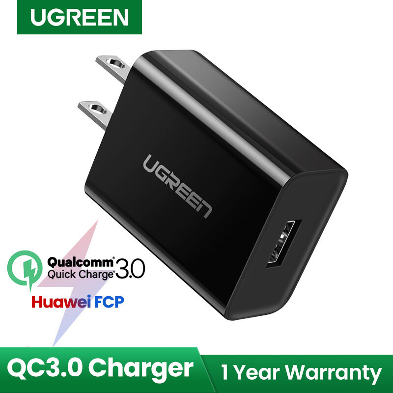 Sạc Tường UGREEN Quick Charge 3.0, Bộ Chuyển Đổi USB 18W Dành Cho Vivo Y11 Điện Thoại Di Động Realme5 Huawei Y7 Pro Samsung J5 Samsung Galaxy J6 + Xiao Mi