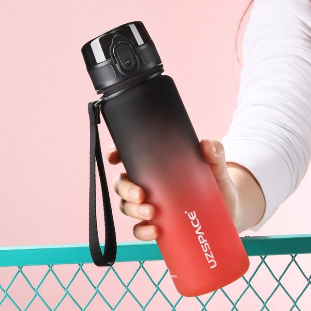 UZSPACE 500ml Sports Water Bottle Bounce Lid Timeline Reminder Leakproof Frosted Tritan Cup For Outdoor Sports Fitness BPA Free