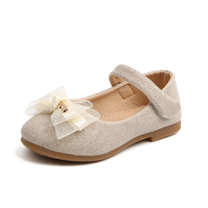 [Ready Stock] Spring and Autumn New Small Single Shoes Children Lace Bow Princess Shoes Girls Shiny Small Leather Shoes