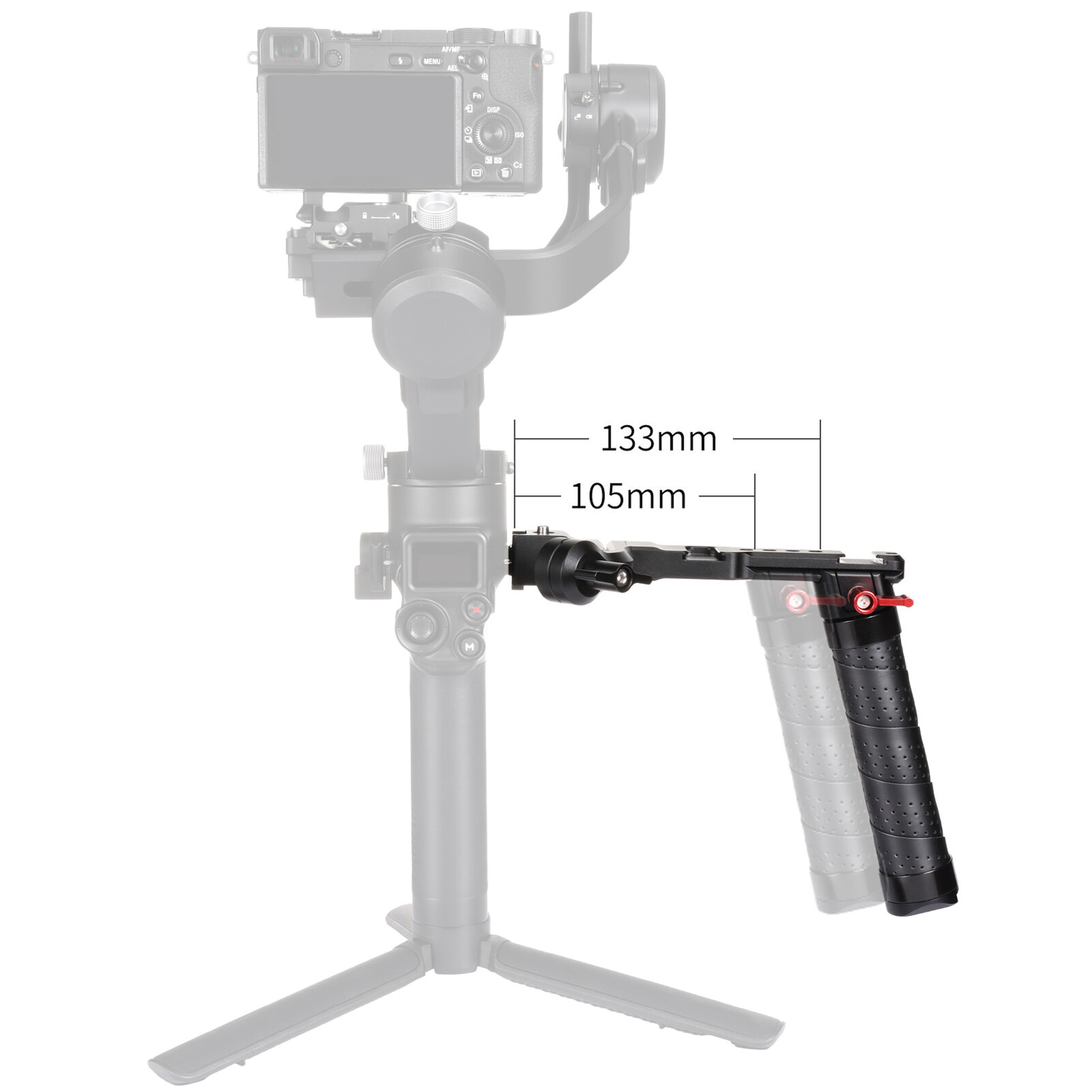 Andoer Tay Cầm Bằng Nhôm Với Lạnh Giày, Thay Thế Giao Diện Phổ Thông 1/4 3/8 Dành Cho DJI Ronin S 2 / Ronin SC 2 Gimble