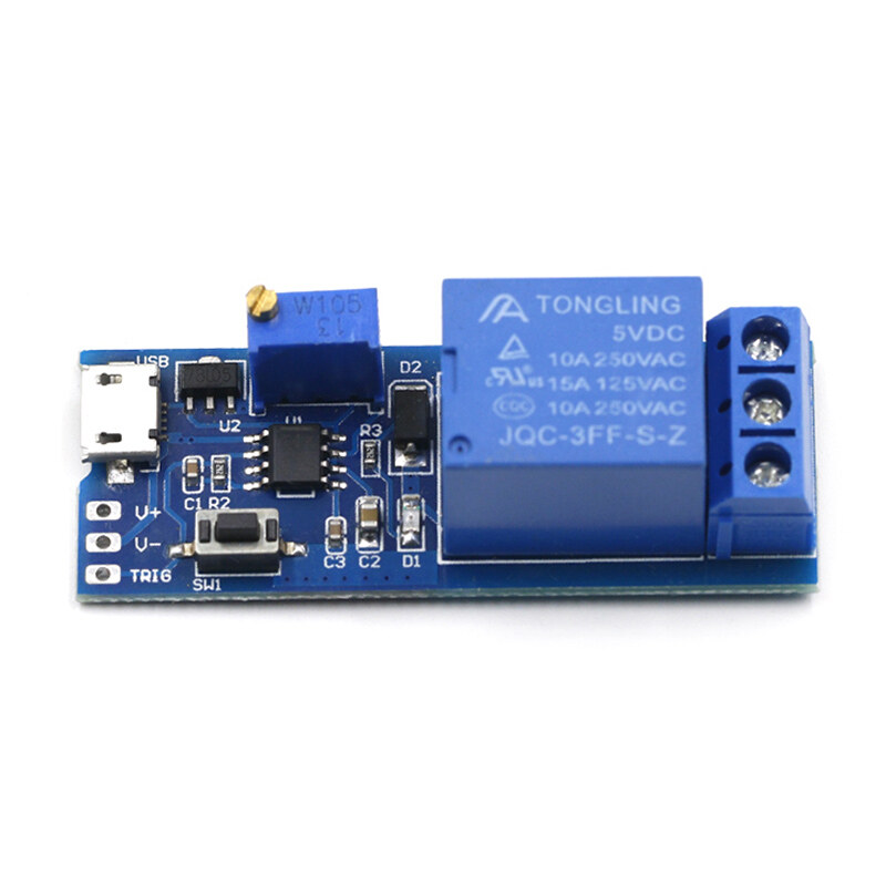 5V-30V Micro USB Power Adjustable Delay Relay Timer Control Module Trigger Delay Switch