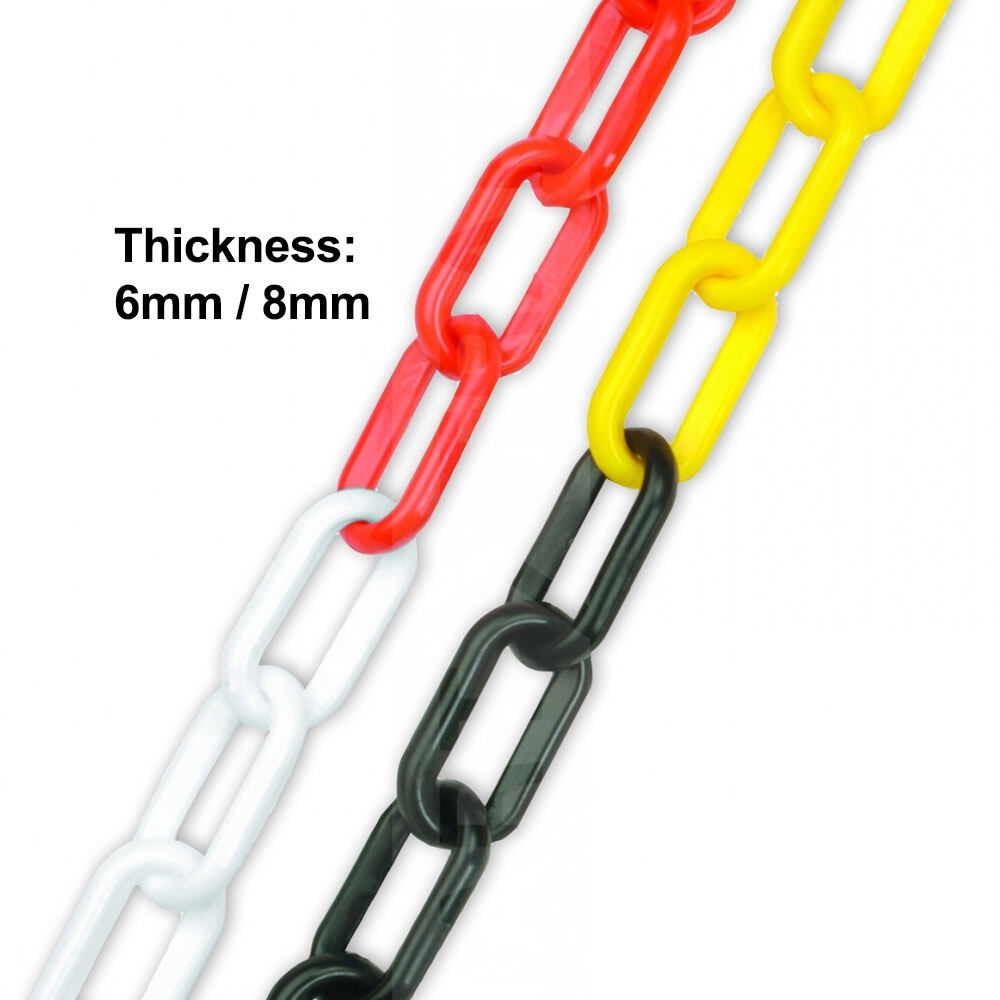 Plastic Chain 6 mm or 8 mm thick, different colours