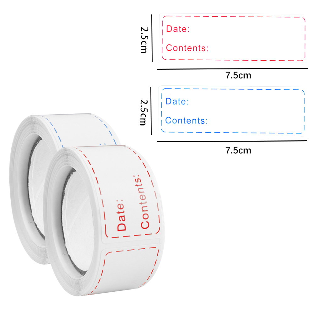125 cái/cuộn thức ăn nhà bếp ngày nhãn dán cuộn giấy thực phẩm tủ lạnh lưu trữ phân loại nhận dạng nhãn dán