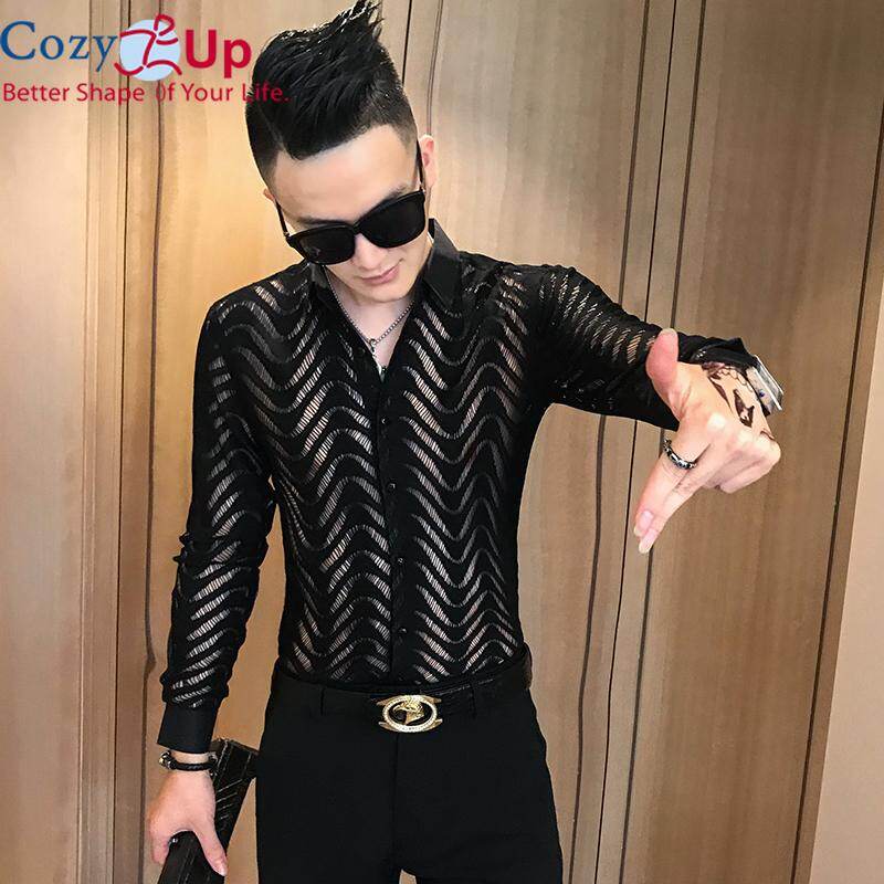 Cozy Up Autumn Youth Long Sleeve Lace Shirt Korean Slim Net Red Openwork Top Black