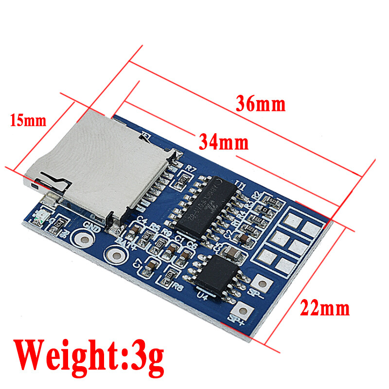 Mạch Khuếch Đại GPD2846A 2W Bộ Giải Mã Thẻ TF Máy Nghe Nhạc MP3 Cho Arduino GM Mô-đun Nguồn Chế Độ Âm Thanh 5V