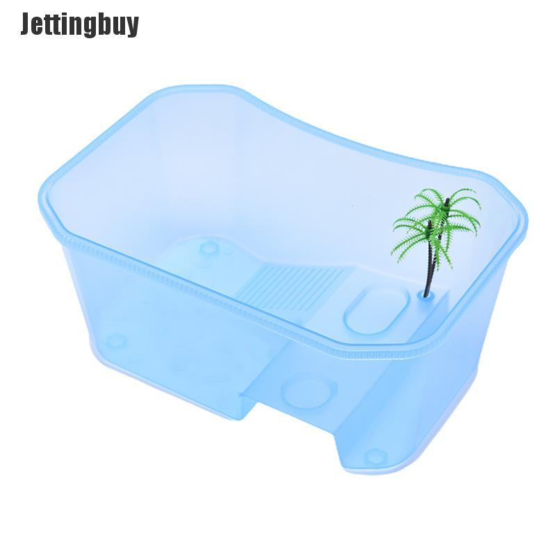 [Jettingbuy] Reptile Vivarium Box For Turtle Tortoise Feeding Box With Basking Platform Tank