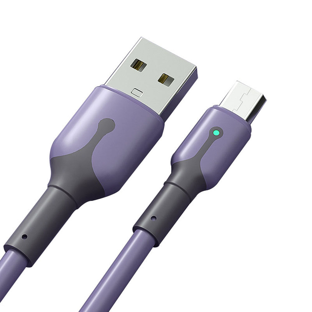 5A Fast Charger Liquid Silicone Cable with LED Light Micro Usb / Type-C Charger Cable IPhone Cable