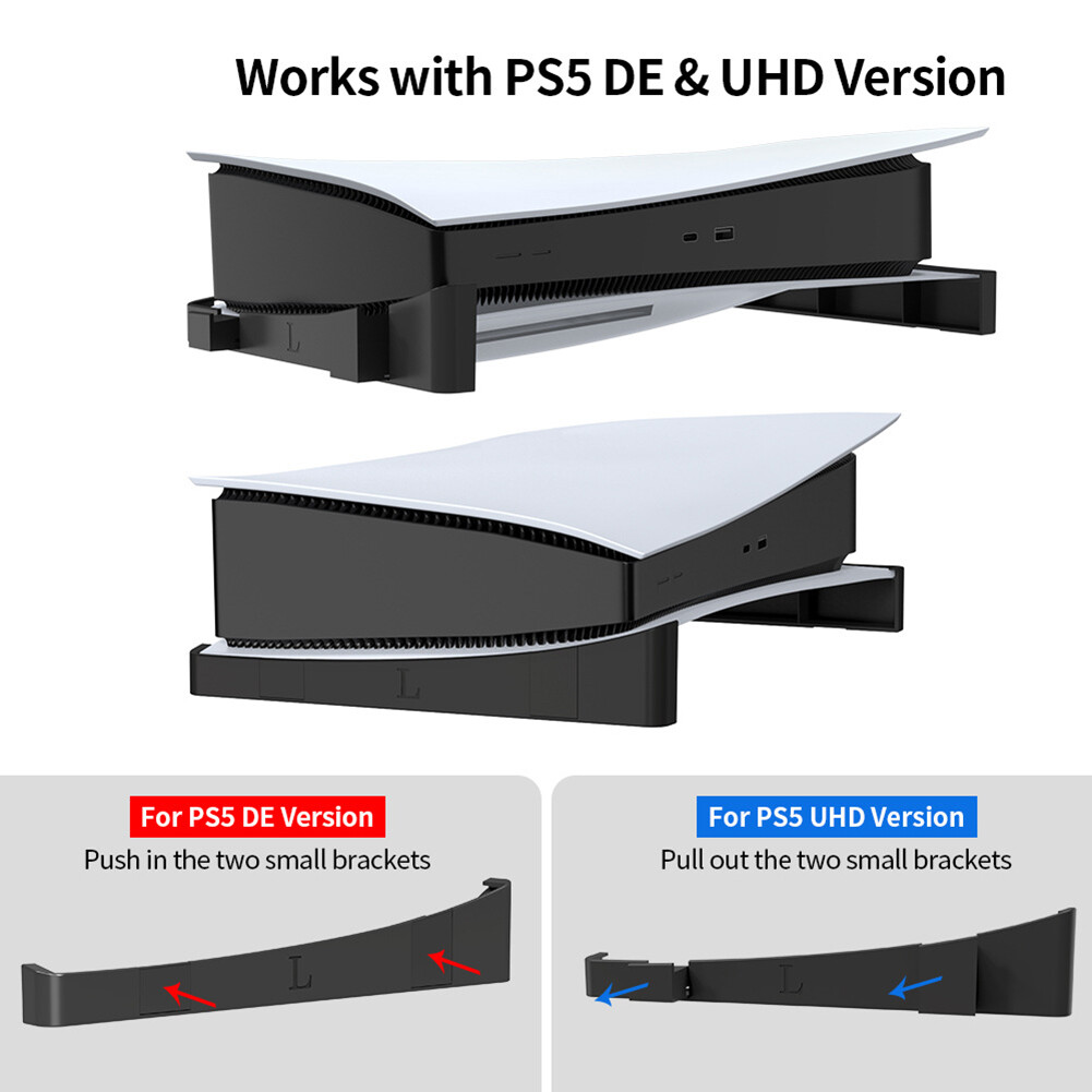 2pcs/Set Horizontal Game Discs Storage Display Stand Dock Mount Holder for PS 5