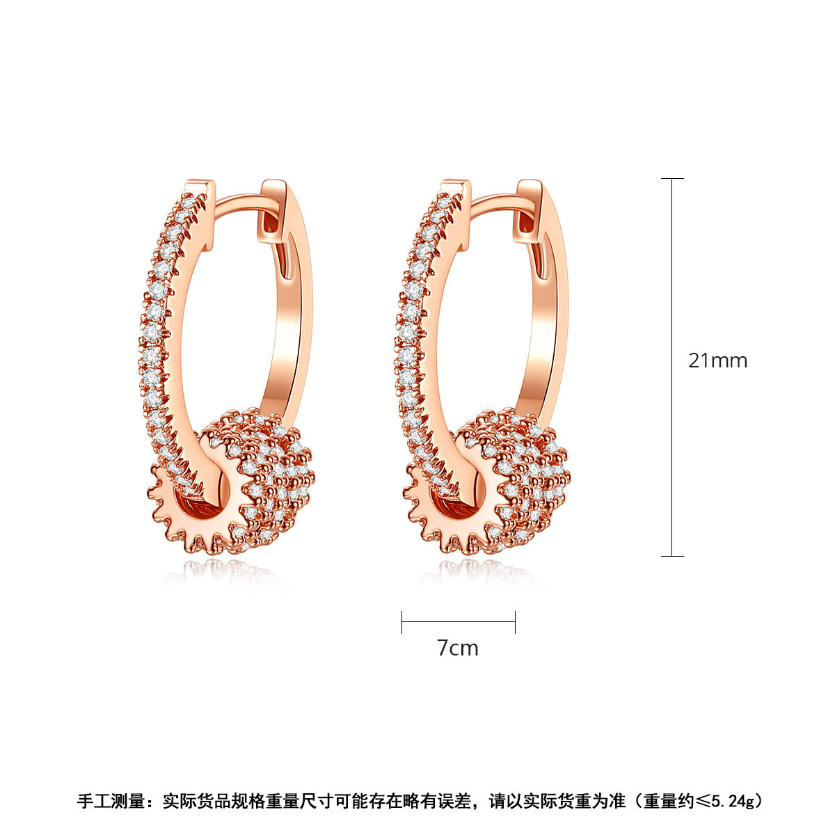 Kemstone Khuyên Tai Nữ Mạ Vàng Hồng Pha Lê Trắng Đen Ngọt Ngào Trang Sức Quà Tặng Cho Phụ Nữ