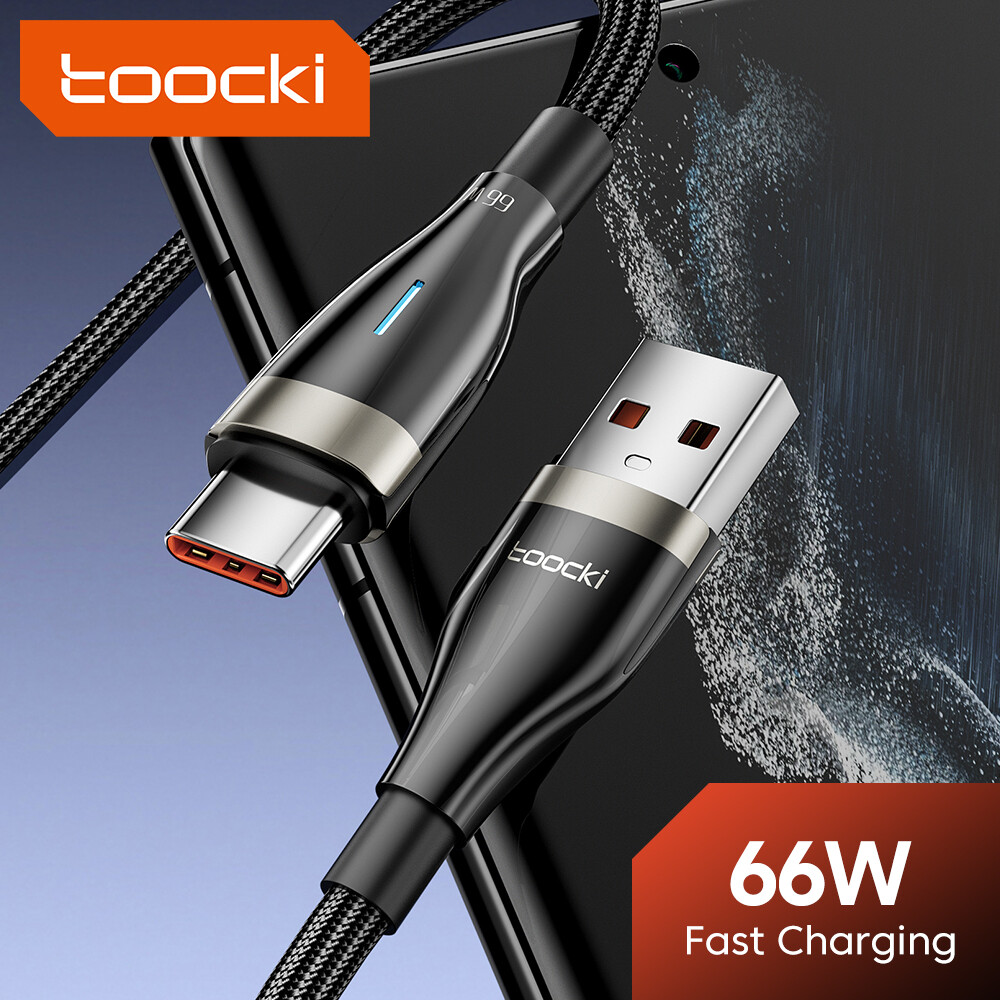 Toocki Cáp LED 100W USB C Sang Type C Cáp Sạc Nhanh PD Dây Dữ Liệu Cho Macbook Huawei Xiaomi POCO Samsung USB-C Cáp Type-C