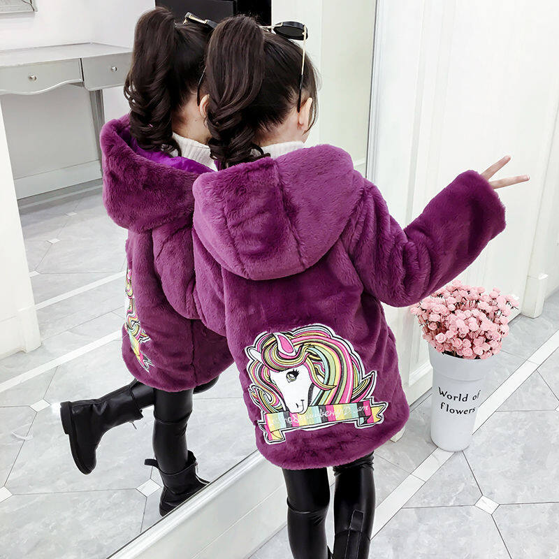 Jacket Unicorn Hoodie Toddler Popshion Toddler Girls Fleece