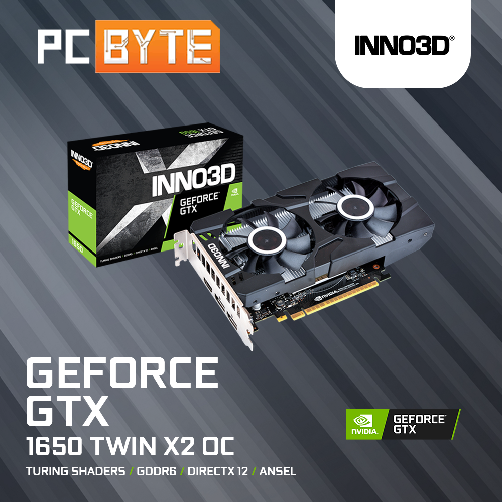 INNO3D GeForce GTX 1650 Twin X2 OC 4GB GDDR6 Graphics Card | Lazada