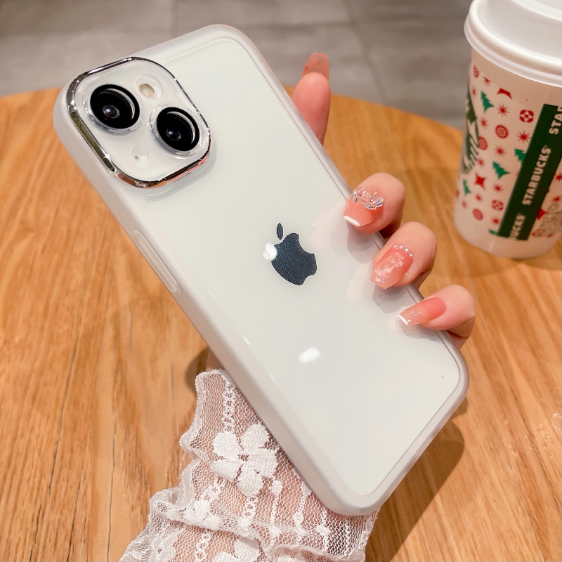 Cscr luxury clear soft phone cases for iphone 14 13 12 11 pro max xr x xs max 14 plus case plating camera protection transparent shockproof bumper cover
