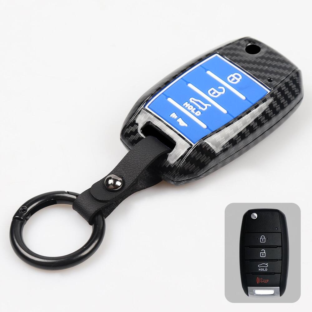 For Kia Sedona Grand Carnival 2015 2016 2017 2018 2019 Stonic Forte Niro Soul Sorento ABS Carbon Car Key Cover Case Accessories