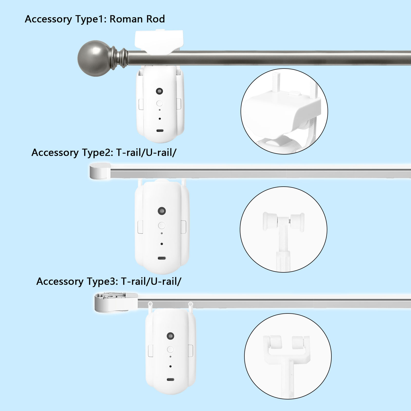KKmoon Tuya Smart Curtain Motor BT Voice Control Switch Electric Curtain Robot APP Control Timer Setup Compatible with Alexa Google Home for Roman Rod