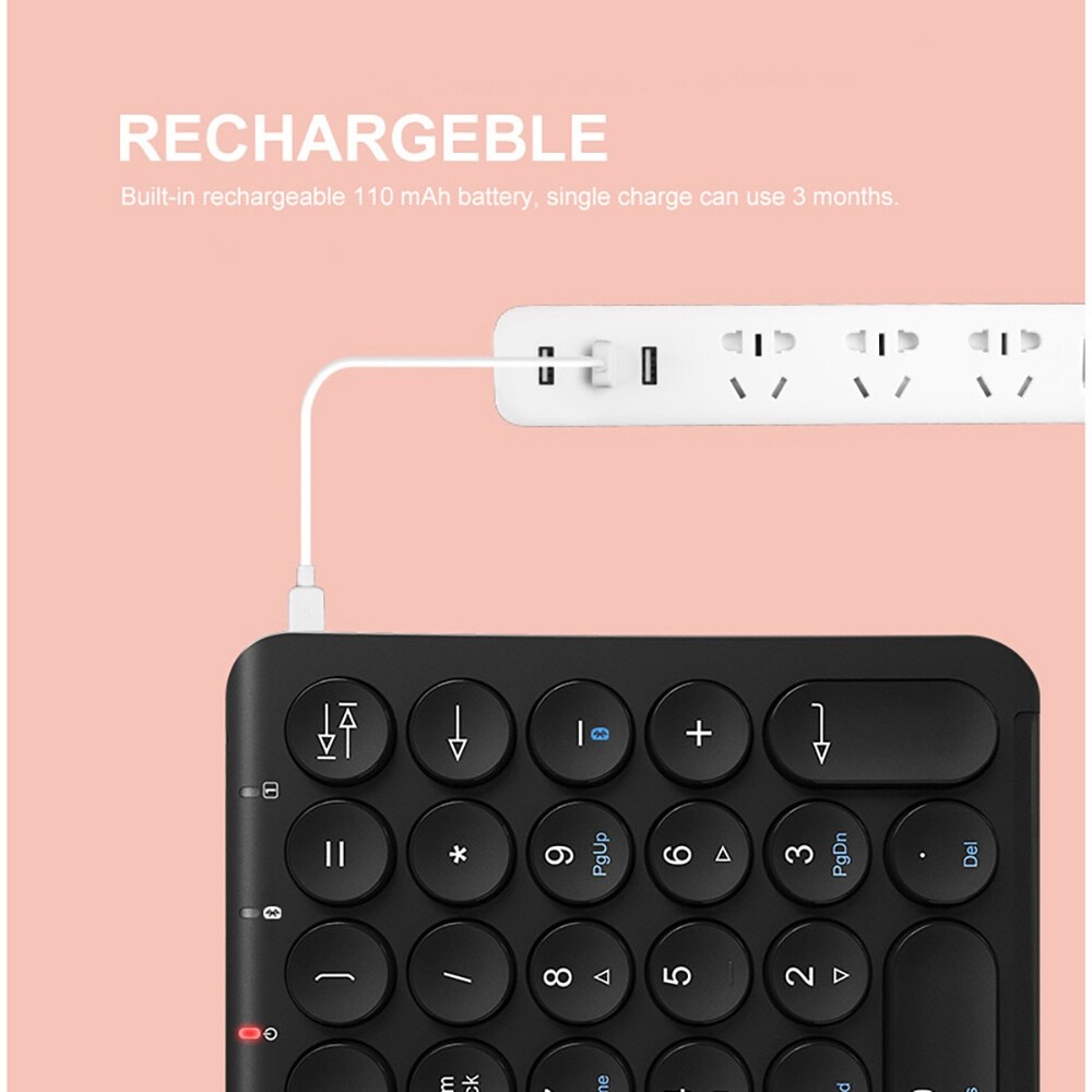 Bluetooth Wireless Number Pad 22 Keys Wireless Financial Accounting Numeric Keypad External Numpad Numbers Keyboard for Laptop