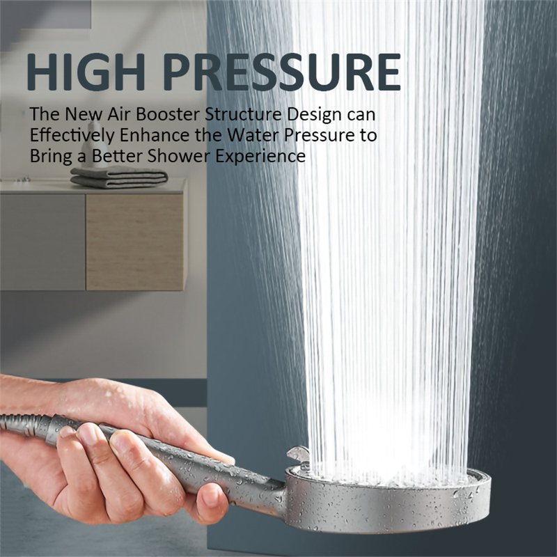 5 Modes Large Panel Shower Head Adjustable High Pressure Water Saving Shower Head Water Massage Shower Head for Bathroom Accessories