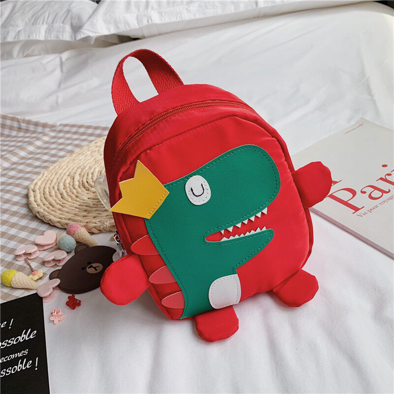 Cjoy New children's bag dinosaur backpack cartoon children's backpack Korean style Oxford cloth kindergarten baby bag chest bag single shoulder bag crossbody bag