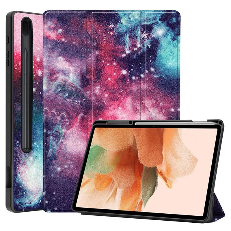 Soft Case with Pen Slot for Samsung Galaxy Tab S7 FE SM-T730 T733 T735 T736 12.4 inch Shockproof Cover Stand Holder