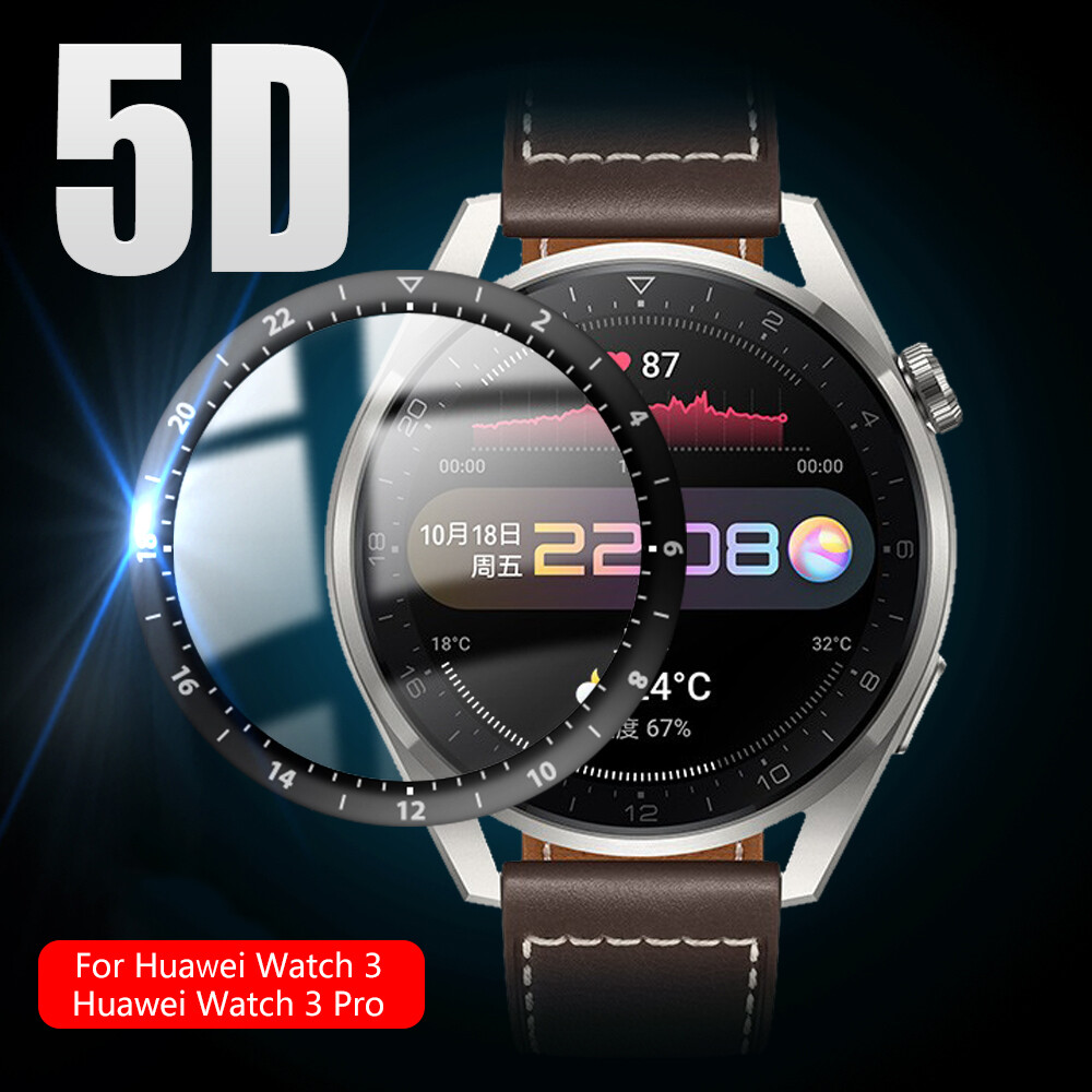 5D Soft Glass Protective Film for Huawei Watch 3 Pro Full Curved Cover Screen Protector for Huawei Watch 3 Smartwatch