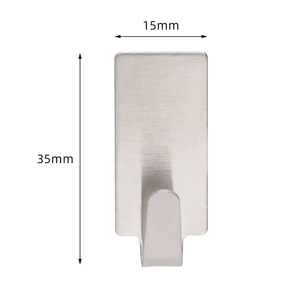 6/12pcs Stainless Steel Heavy Duty Self-Adhesive Hook Wall Hooks