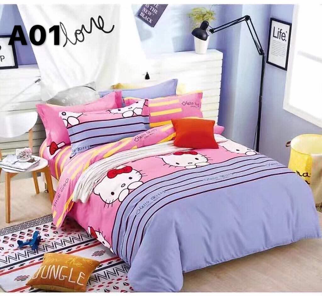 Bed Sheet set Hello Kitty Cute Cartoon 