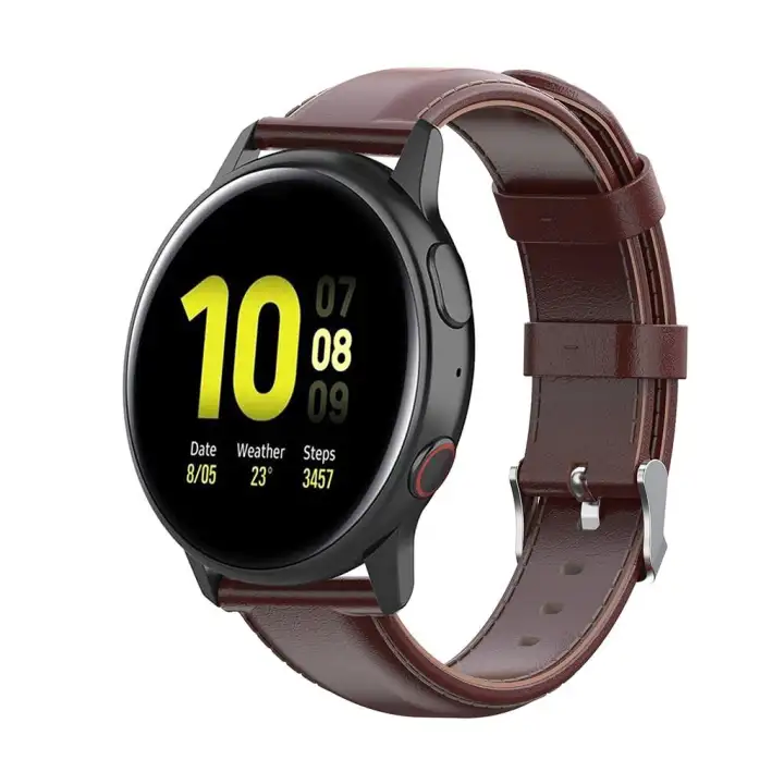 đồng Hồ Thong Minh Day Da đồng Hồ đeo Tay Khoa Day đeo Cổ Tay Cho Samsung Galaxy Watch Active 2 Lazada Vn