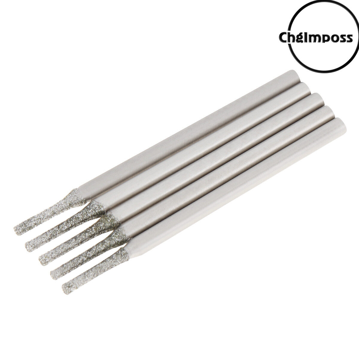 ChgImposs 5 Cái/lốc Kim Cương Cắt Mài Đầu, Mũi Khoan Gắn Điểm 2.35x2. Đánh Bóng Khắc Đá Ngọc Bích Thân 5Mm