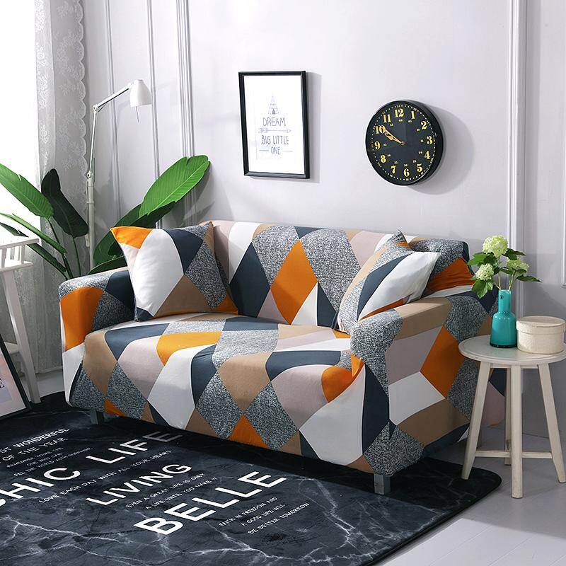Sofa cover 1/2/3/4 Seater Sofa Cover L shape Universal Slipcover Stretch Cushion Cover free pillow cover