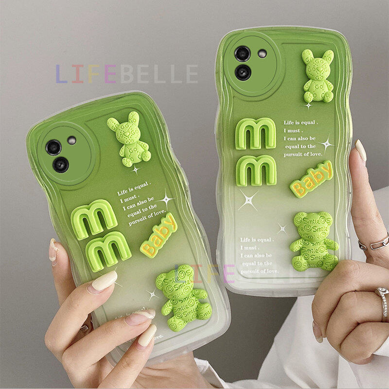 LIFEBELLE Ốp Cho Samsung Galaxy A03s, Ốp Điện Thoại Mềm Hoạt Hình Dễ Thương Cặp Đôi Gấu 3D Sáng Tạo Thời Trang Ốp Silicon Chống Sốc Ốp Lưng Bảo Vệ