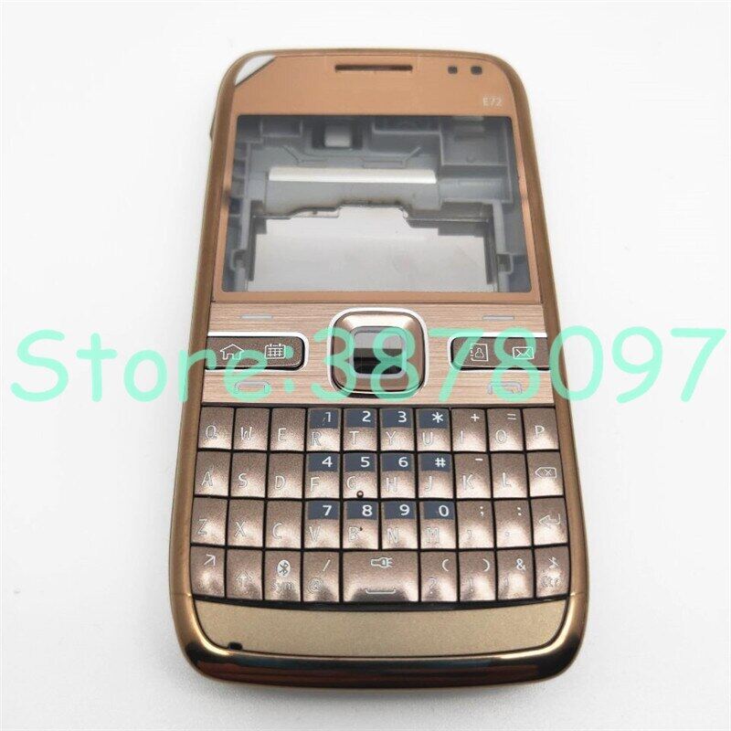 For Nokia E72 Housing Front Faceplate Frame Cover Case+Back Cover/Battery Door Cover+Keypad+Logo