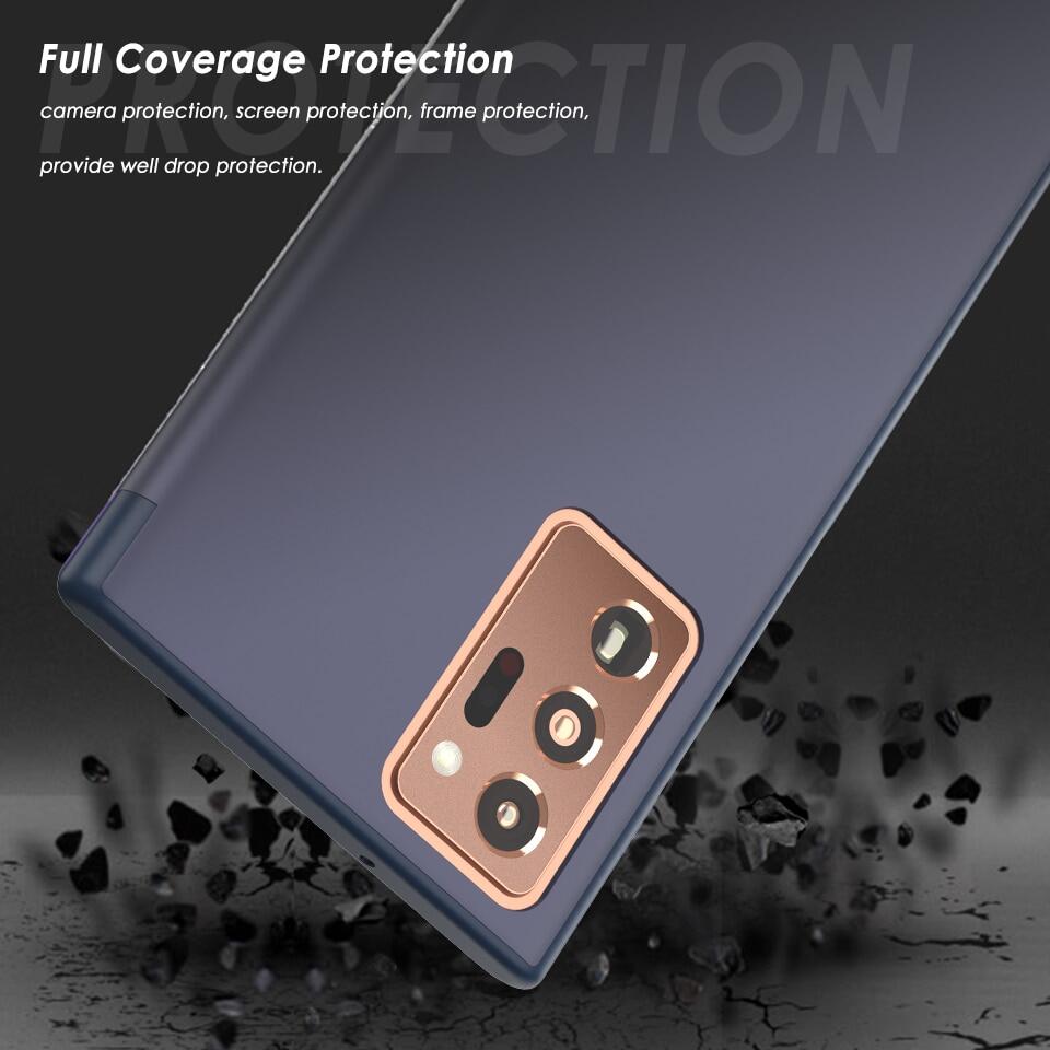 Ốp Lật Bảo Vệ Thông Minh Cho Samsung Galaxy Note 20 Ultra Note20 Plus Pro Ốp Điện Thoại Toàn Bộ Tráng Gương Vỏ Fundas Coque Capa Mới