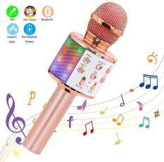 Micro karaoke không dây Bluetooth Loa cầm tay tiện lợi nhà máy chơi nhạc KTV với Nhảy Múa Đèn Led kỷ lục ftion cho trẻ em