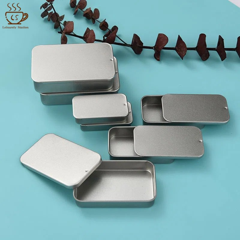 Hộp bàn là nhỏ trượt nắp hộp lưu trữ kéo đẩy trang sức cưới hộp đựng hình viên thuốc di động U đĩa nhai kẹo cao su gọng kim loại đồ sắp xếp gia dụng
