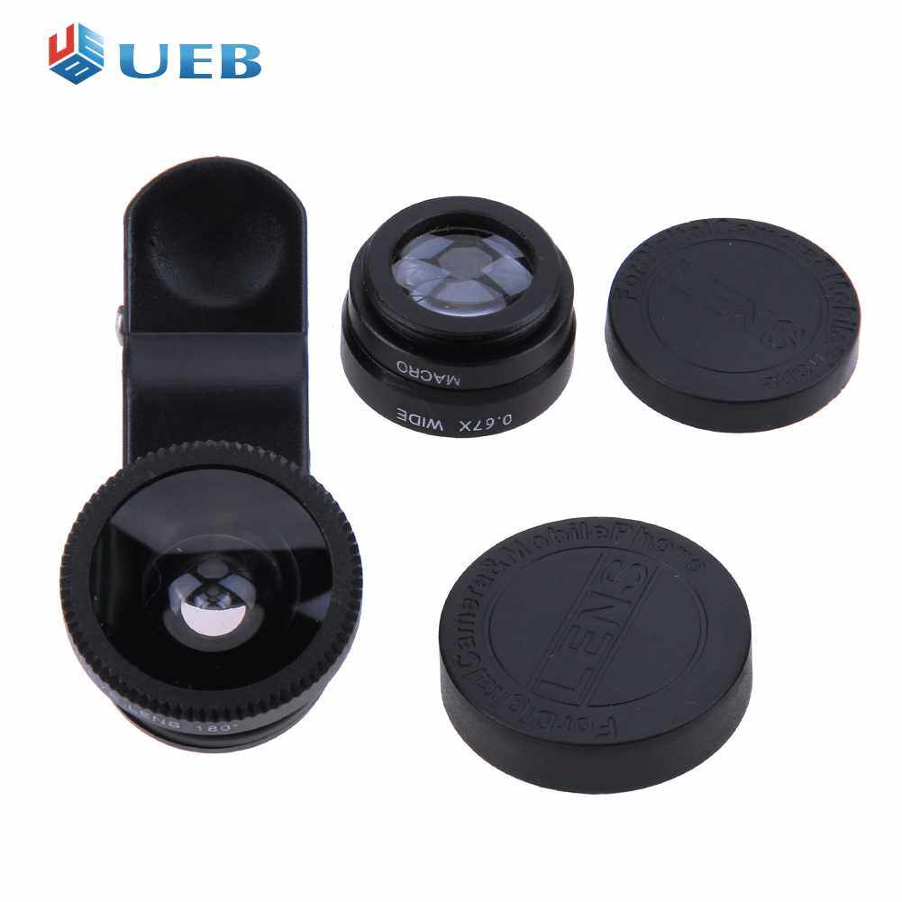 3 in 1 fish eye+ wide angle+ macro camera lens kit for phone