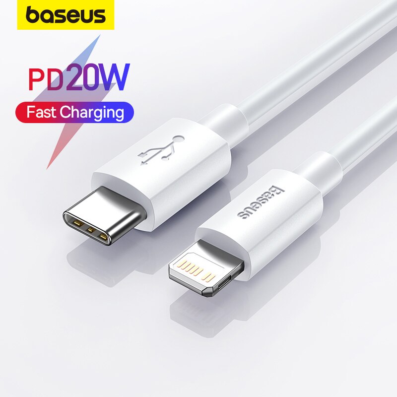 Baseus USB Loại C PD 20W cáp cho iPhone SE 11 12 13 14 Pro x XS 8 nhanh USB C Cáp cho iPhone loại C dây sạc