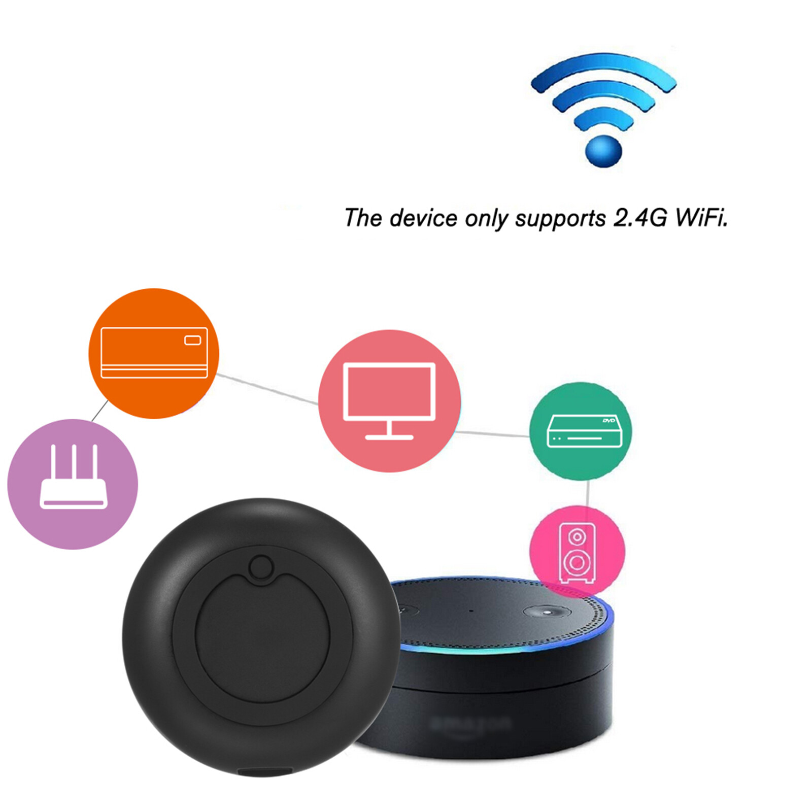 KKmoon Điều Khiển Từ Xa WiFi-IR Điều Khiển Hồng Ngoại Wi-Fi(2.4Ghz) Bộ Điều Khiển Từ Xa Hồng Ngoại Thông Dụng Cho Điều Hòa Không Khí TV DVD Sử Dụng Ứng Dụng Tuya Smart Life Tương Thích Với Alexa Google Home Điều Khiển Bằng Giọng Nói