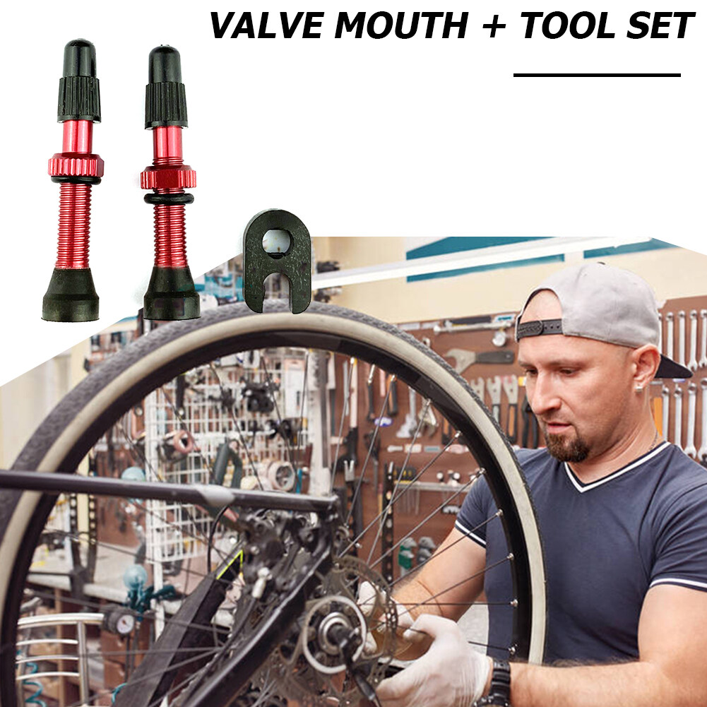 2pcs 48mm Alloy stem presta Valve tool for road MTB Bike tubeless tire ne 