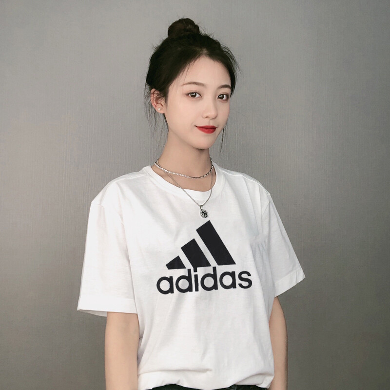 adidas short-sleeved women's summer new loose and breathable sports  half-sleeved pure cotton T-shirt GL0649 | Lazada PH