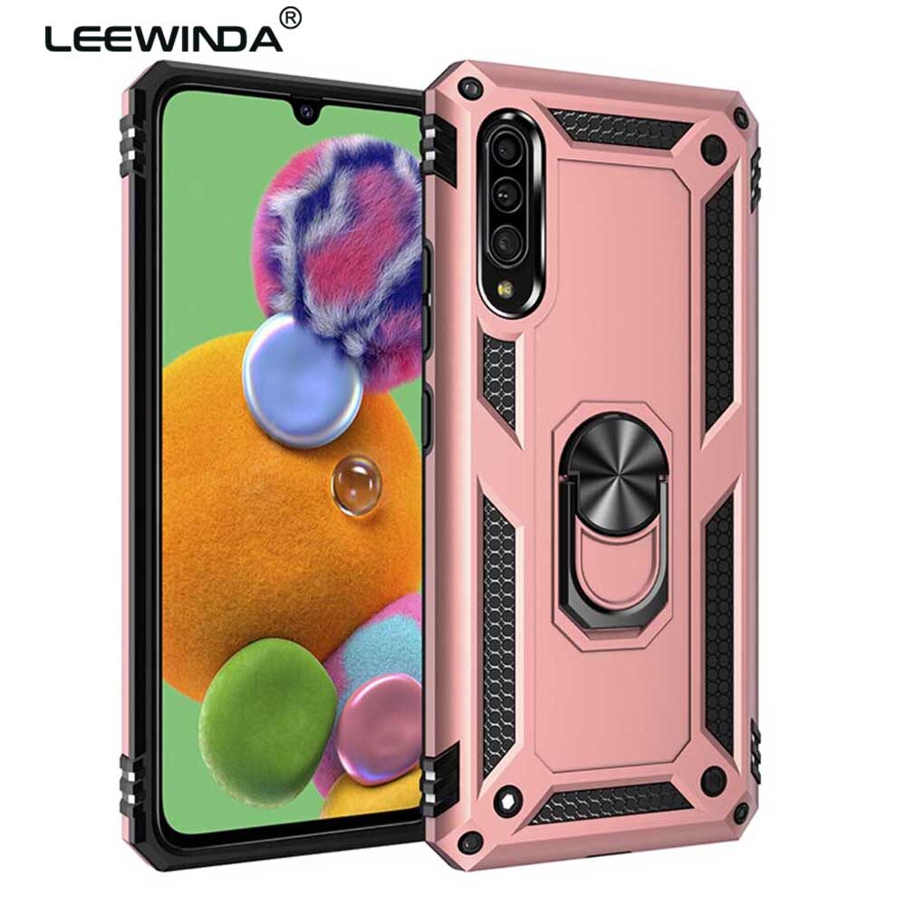 LEEWINDA For Samsung Galaxy A908 A90 5G  Phone Case,Luxury Armor Shockproof TPU+PC 2 in 1 360 Degree Rotating Holder Ring Back Cover