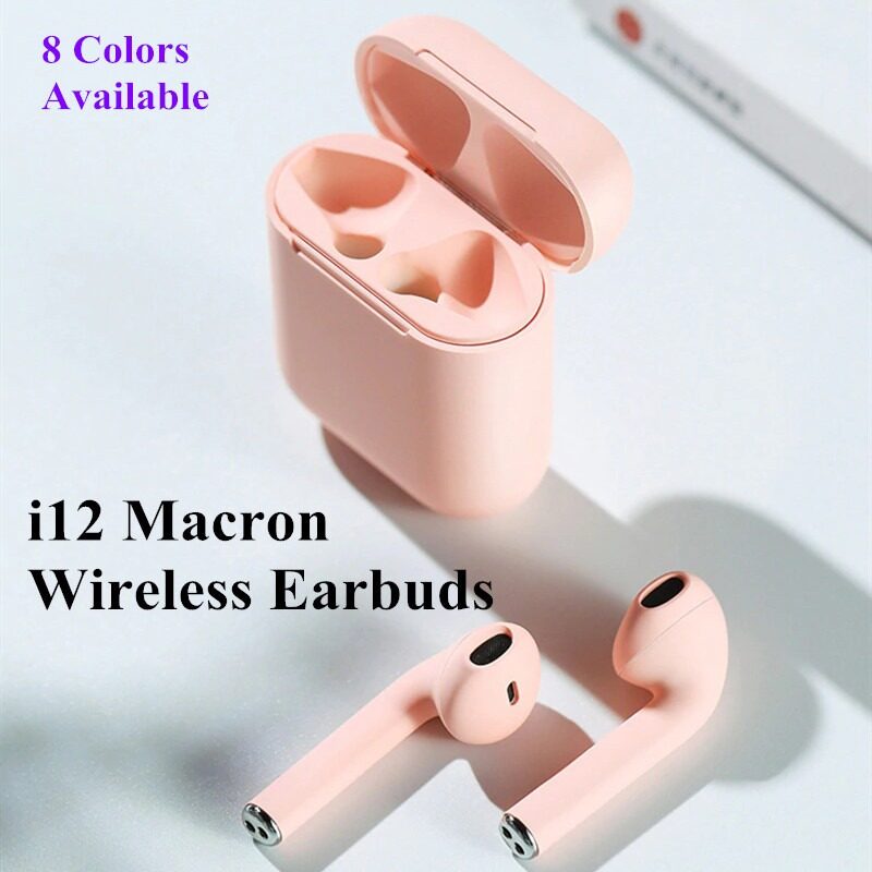 Tai Nghe Không Dây Bluetooth TWS Tai Nghe Macaron 12 InPods Tai Nghe Nhét Tai Cảm Ứng Thông Minh Với Mic Tai Nghe Thể Thao Âm Nhạc I12