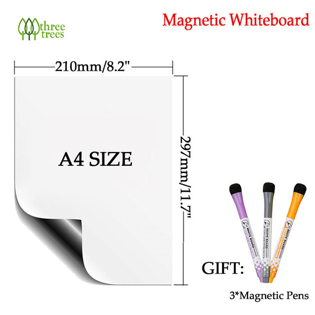 Magnetic Whiteboard Dry Erase Board Writing Teaching Practice White Board A2 A3 A4 A5 Size Drawing Fridge Magnet Stickers Family Kitchen Home Note Board Soft Material