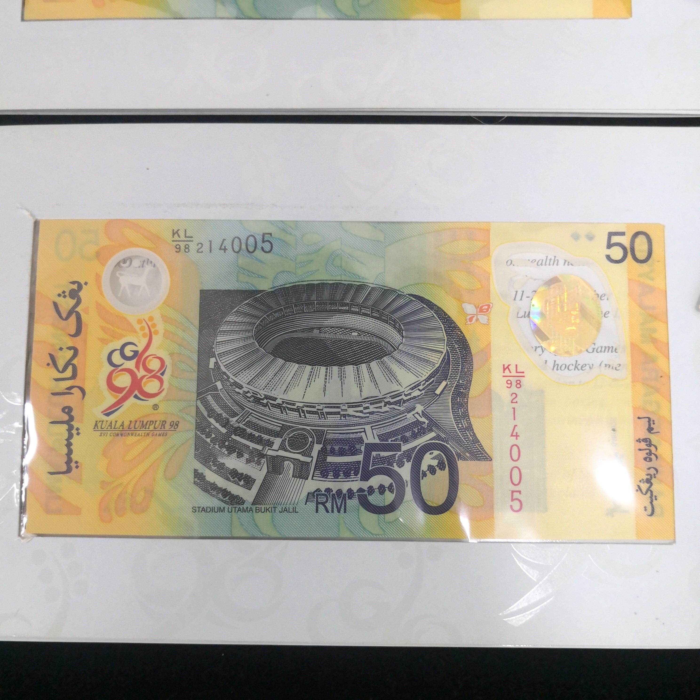 1 X 1998 XVI Commonwealth Games Kuala Lumpur RM50 50 Ringgit ...