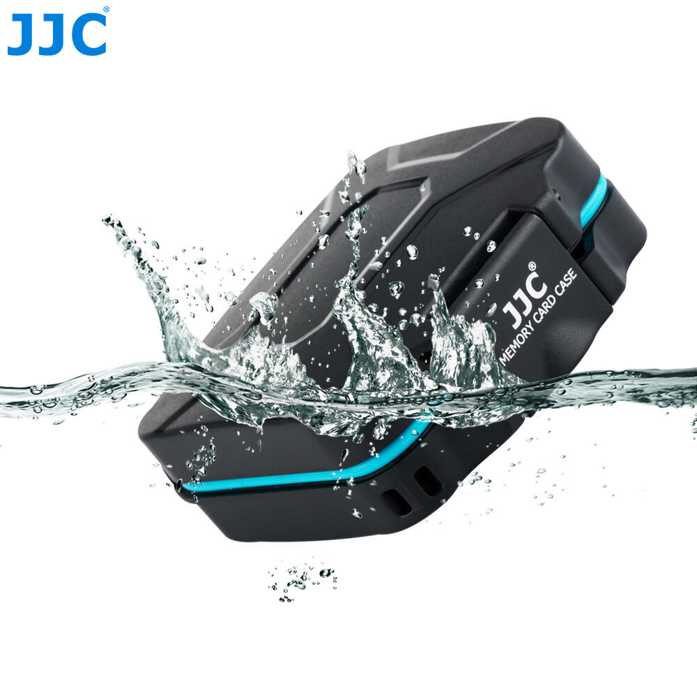 JJC Deluxe 8 Slots Compact Memory Card Case Holder Box Organizer for SD microSD SDXC microSDXC SDHC microSDHC TF Card, Travel-Friendly Memory Card Container with Water-Resistant and Shockproof Function