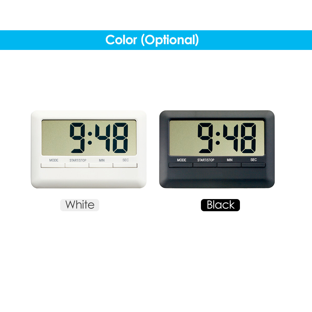 KKmoon LCD Digital Alarm Clock Timer Large Time Manual Countdown for Cooking Shower Study Stopwatch Kitchen Magnetic Electronic Clock