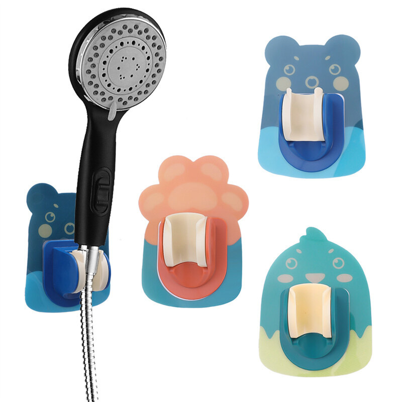 Treo Tường Dễ Thương tắm hoạt hình Chủ Có Thể Điều Chỉnh Tự Dính khung đầu vòi sen dụng cụ phòng tắm