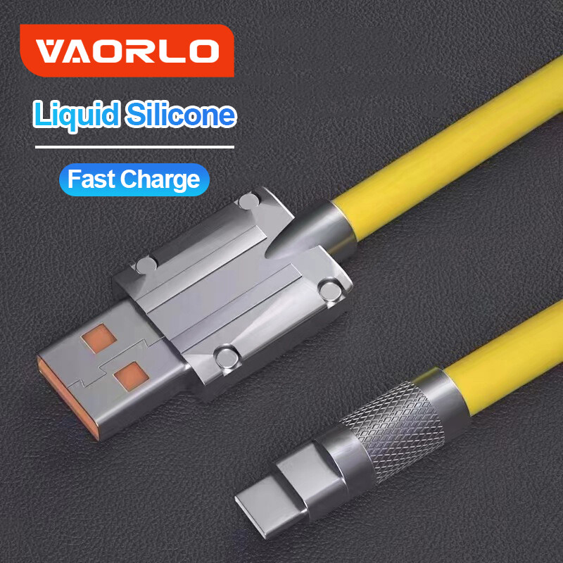 VAORLO Cáp USB Type C 120W Chính Hãng Cáp Sạc Nhanh Dữ Liệu Kim Loại Silicon Lỏng Dây Sạc Điện Thoại USB C Sạc Siêu Nhanh Cho Huawei Xiaomi Infinix OPPO